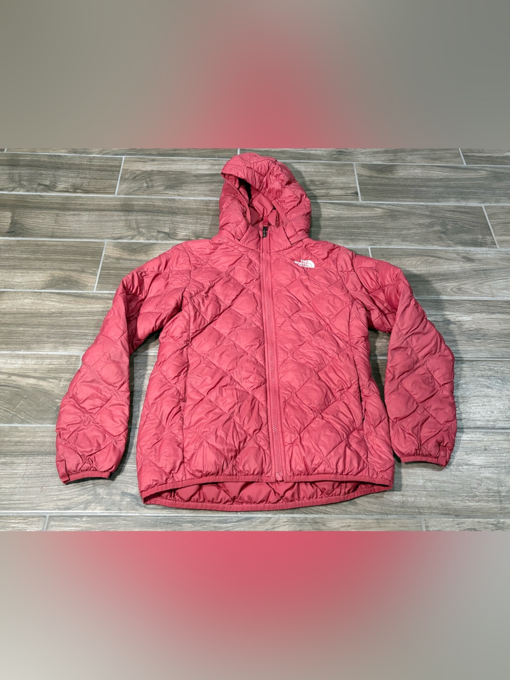 The North Face Thermoball Jacket Girls Large 14/16 Pink Packable Hood
